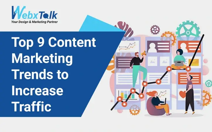 Blog banner of Top 9 Content Marketing Trends to Increase Traffic