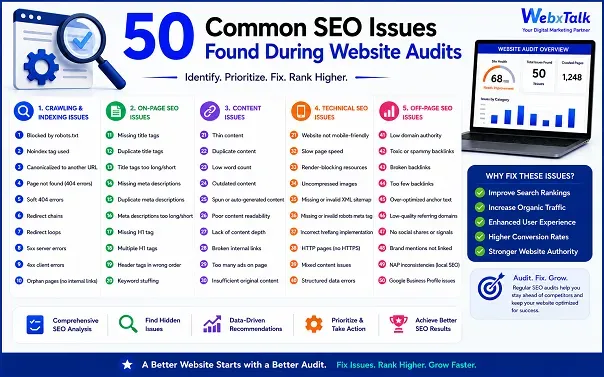 50 Common SEO Issues Found During Website Audits
