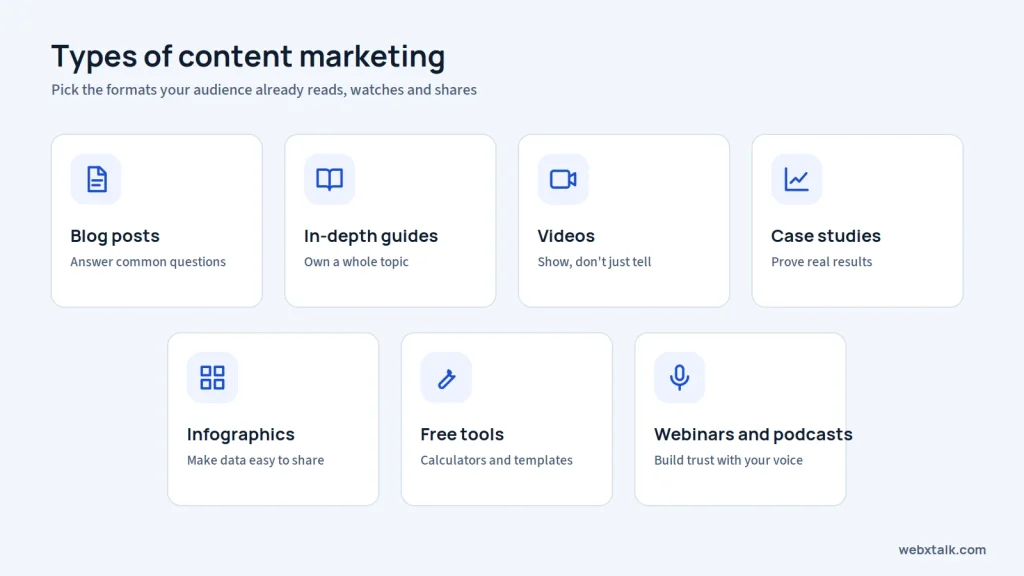 Types of content marketing